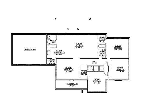 Architectural House Design - Country Floor Plan - Lower Floor Plan #1073-19