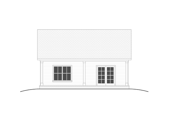 Exterior - Rear Elevation 1 for Farmhouse House Plan #1117-40 - 1 bed, 1 bath