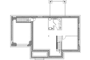 Floor Plan - Lower Floor for Country House Plan #23-2801 - 3 bed, 1.5 bath