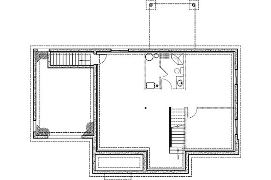 Floor Plan - Lower Floor for Country House Plan #23-2801 - 3 bed, 1.5 bath
