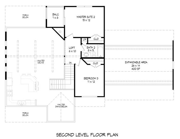 Architectural House Design - Southern Floor Plan - Upper Floor Plan #932-97