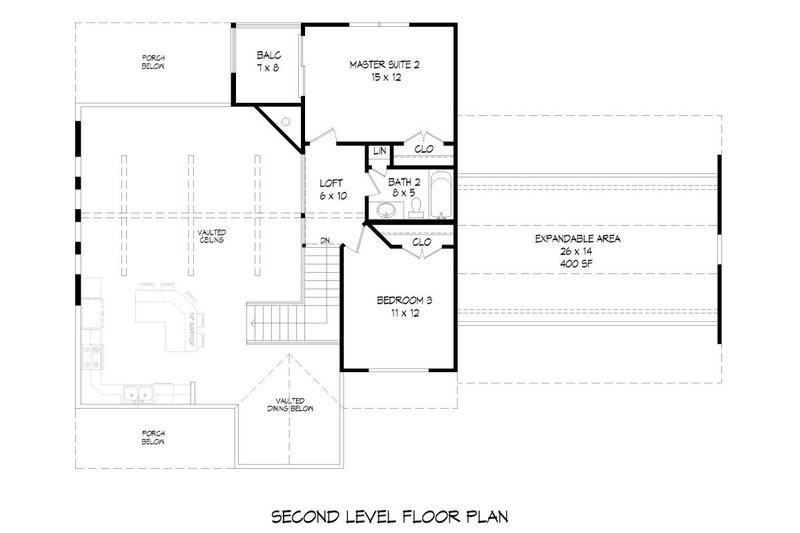Dream House Plan - Floor Plan - Upper Floor for Southern House Plan #932-97 - 3 bed, 2.5 bath