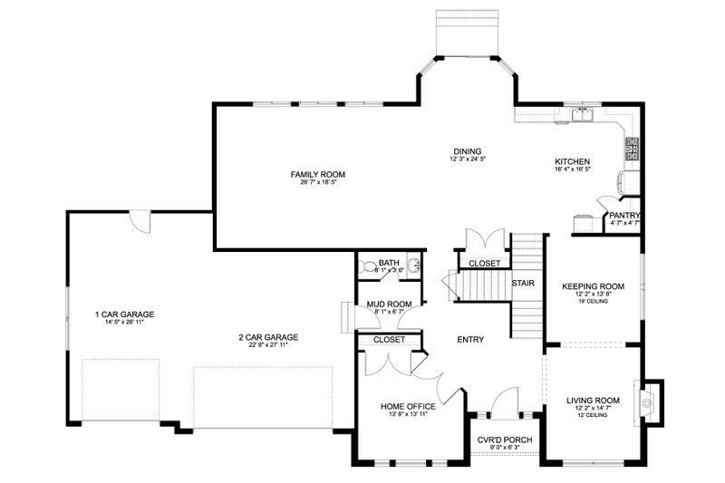 Architectural House Design - Floor Plan - Main Floor for Traditional House Plan #1060-444 - 4 bed, 3.5 bath