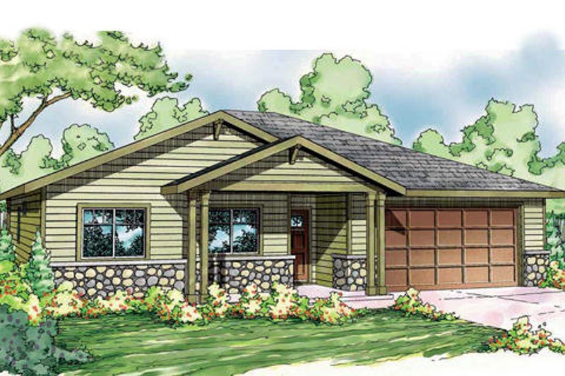 Bungalow Style House Plan - 3 Beds 2 Baths 1501 Sq/Ft Plan #124-839