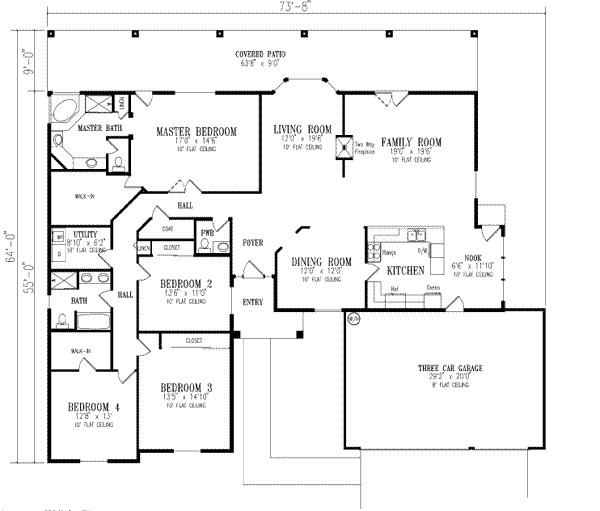 Architectural House Design - Mediterranean Floor Plan - Main Floor Plan #1-659