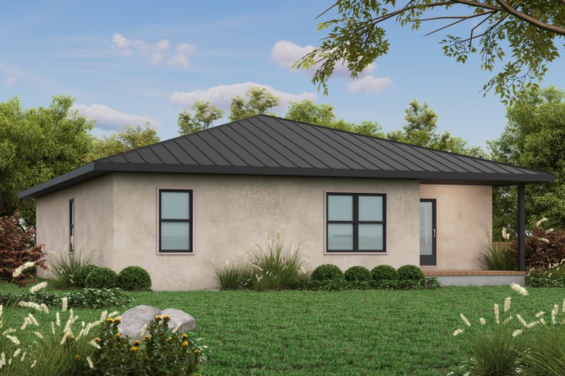 Architectural House Design - Exterior - Rear Elevation for Modern House Plan #20-2595 - 3 bed, 2 bath