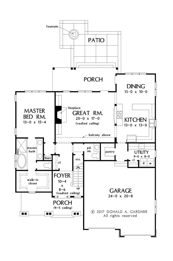House Plan Design - Cottage Floor Plan - Main Floor Plan #929-1066