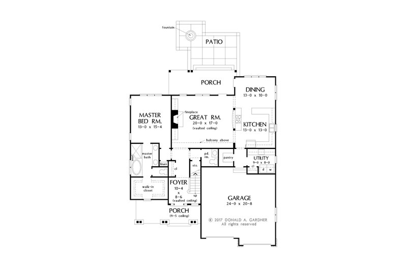 Home Plan - Floor Plan - Main Floor for Cottage House Plan #929-1066 - 3 bed, 2.5 bath
