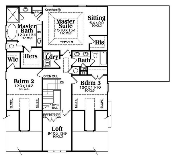 Bungalow Floor Plan - Upper Floor Plan #419-298