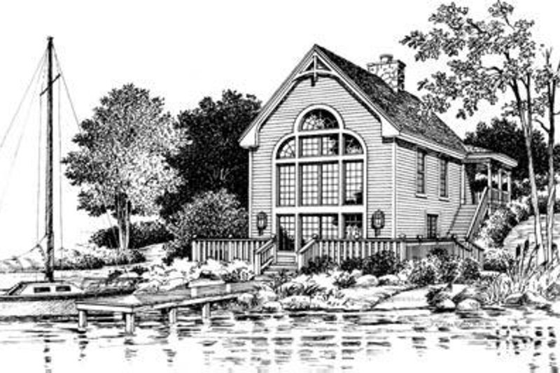 Architectural House Design - Exterior - Rear Elevation for Cottage House Plan #57-164 - 2 bed, 1.5 bath
