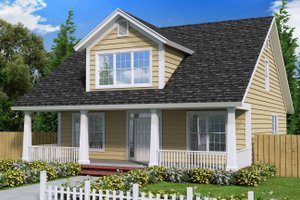 Cottage Exterior - Front Elevation Plan #513-4