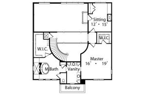 Floor Plan - Upper Floor for European House Plan #417-434 - 4 bed, 4.5 bath