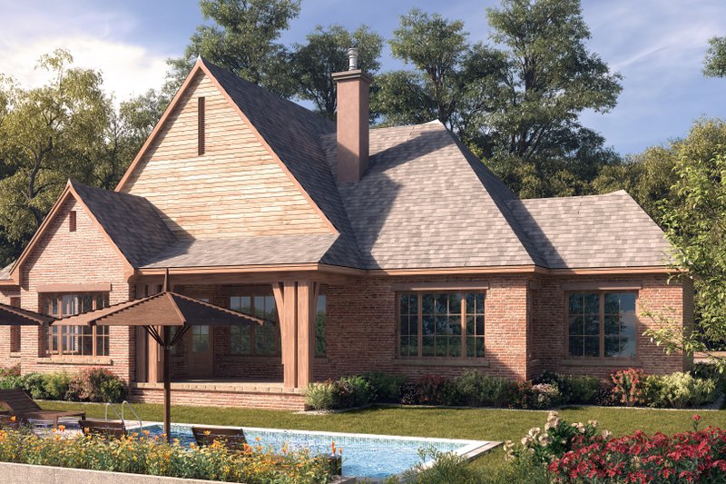 House Blueprint - Exterior - Front Elevation 3 for European House Plan #1094-24 - 3 bed, 2.5 bath