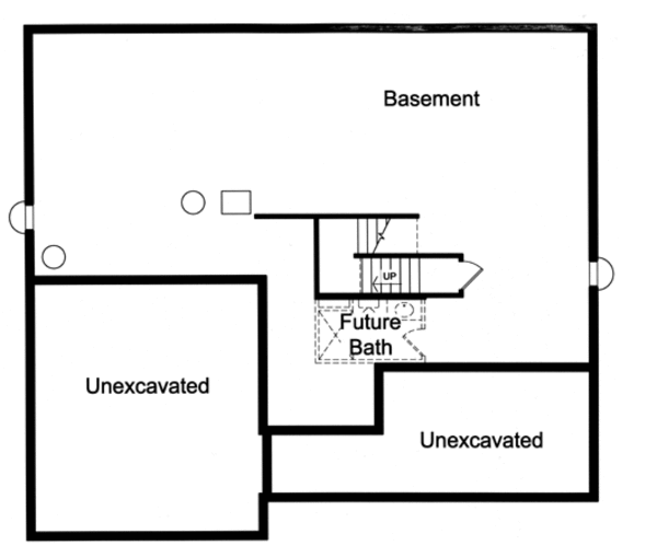 Architectural House Design - Craftsman Floor Plan - Lower Floor Plan #46-494