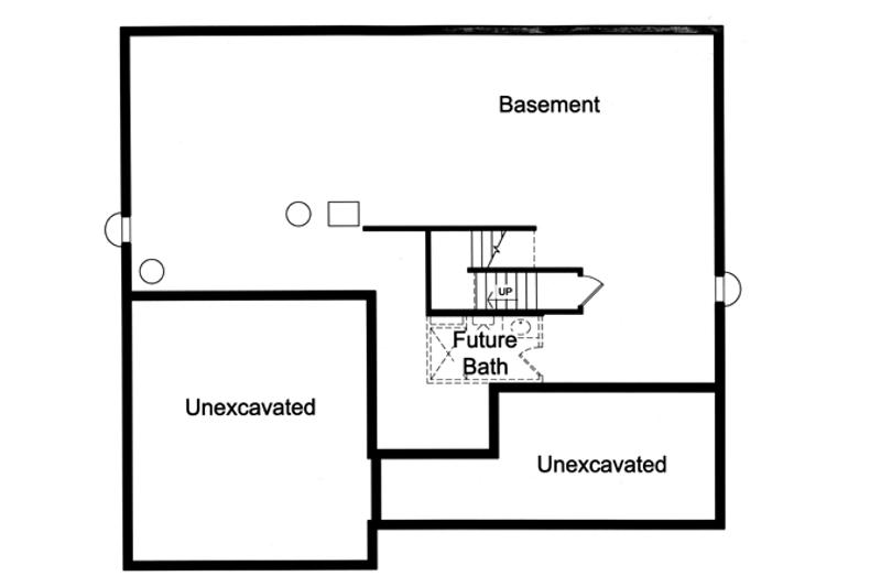 Home Plan - Floor Plan - Lower Floor for Craftsman House Plan #46-494 - 4 bed, 2.5 bath