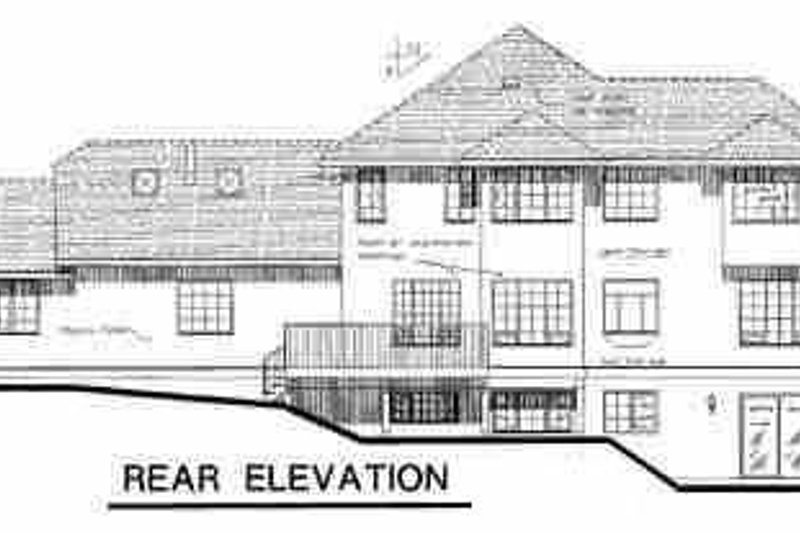Home Plan - Exterior - Rear Elevation for European House Plan #18-220 - 3 bed, 2.5 bath