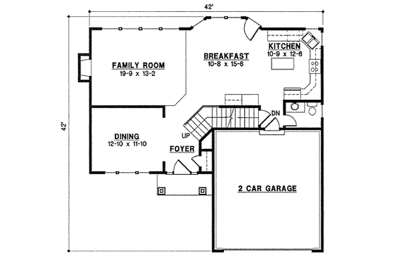Floor Plan - Main Floor for Traditional House Plan #67-855 - 4 bed, 3 bath