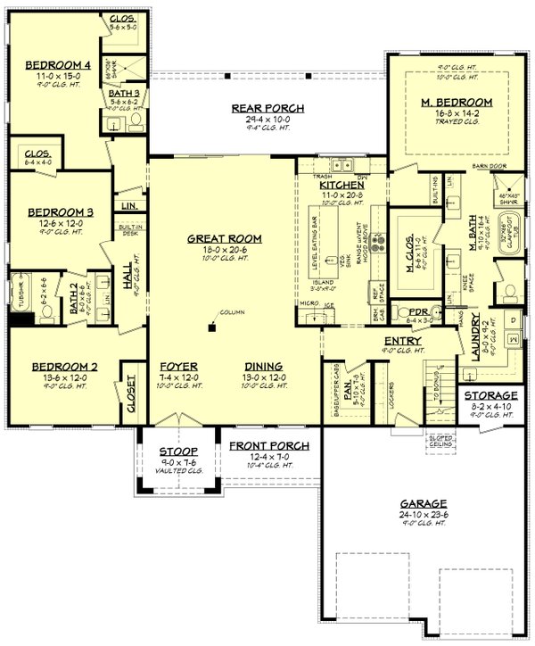 Architectural House Design - Ranch Floor Plan - Main Floor Plan #430-302