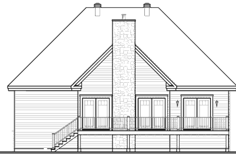 Home Plan - Exterior - Rear Elevation for Country House Plan #23-2231 - 2 bed, 1 bath