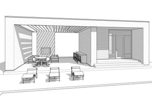 Exterior - Front Elevation 4 for Contemporary House Plan #1114-108, 1 bath