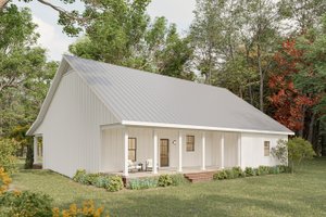 Exterior - Rear Elevation for Farmhouse House Plan #44-290 - 3 bed, 2 bath