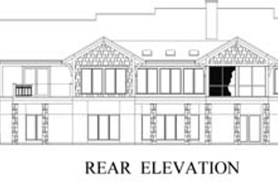 Exterior - Rear Elevation for Traditional House Plan #71-136 - 2 bed, 2.5 bath