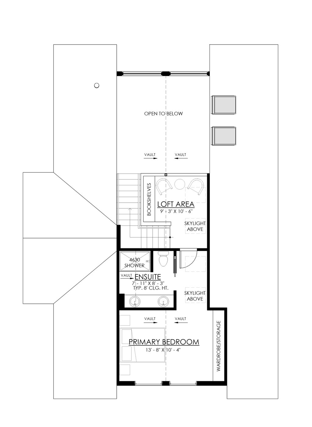 Floor Plan - Upper Floor for Cabin House Plan #1114-119 - 2 bed, 2 bath