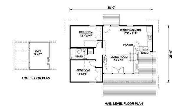 Cabin Floor Plan - Main Floor Plan #116-106