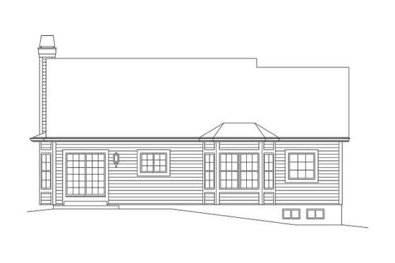 Exterior - Rear Elevation for Country House Plan #57-649 - 3 bed, 2 bath