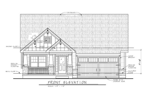 Exterior - Front Elevation 3 for Craftsman House Plan #20-2414 - 3 bed, 2.5 bath
