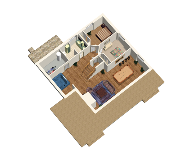 Cabin Floor Plan - Lower Floor Plan #25-4737
