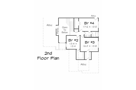Floor Plan - Upper Floor for Traditional House Plan #329-359 - 4 bed, 2.5 bath
