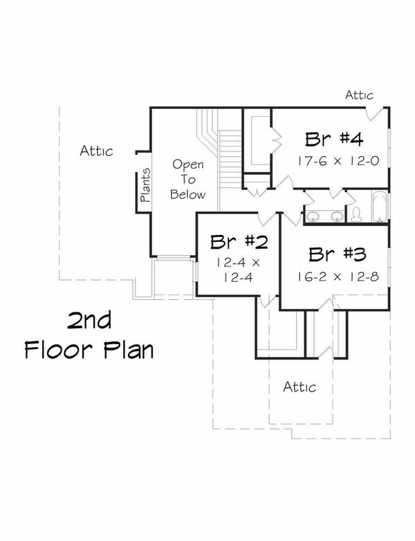 Traditional Floor Plan - Upper Floor Plan #329-359