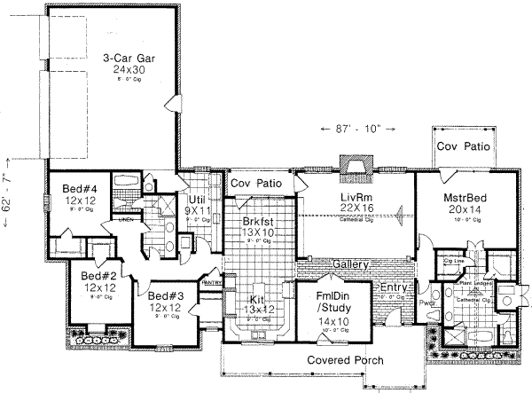 Southern Floor Plan - Main Floor Plan #310-138