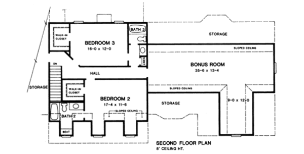 Country Floor Plan - Upper Floor Plan #10-255