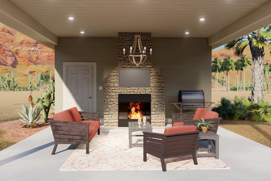 Exterior - Outdoor Living 1 for Traditional House Plan #1060-94, 0 bath