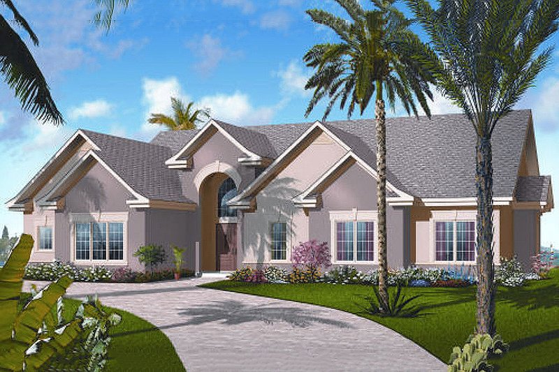 Dream House Plan - Mediterranean style elevation