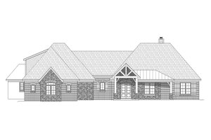 Exterior - Rear Elevation for European House Plan #932-22 - 3 bed, 2.5 bath