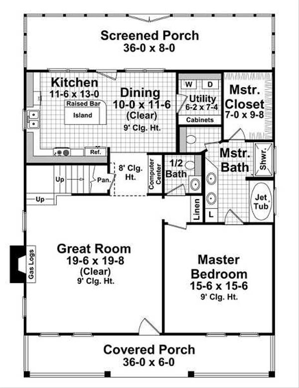 Architectural House Design - Farmhouse Floor Plan - Main Floor Plan #21-227