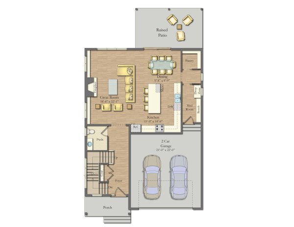 Architectural House Design - Farmhouse Floor Plan - Main Floor Plan #1057-34