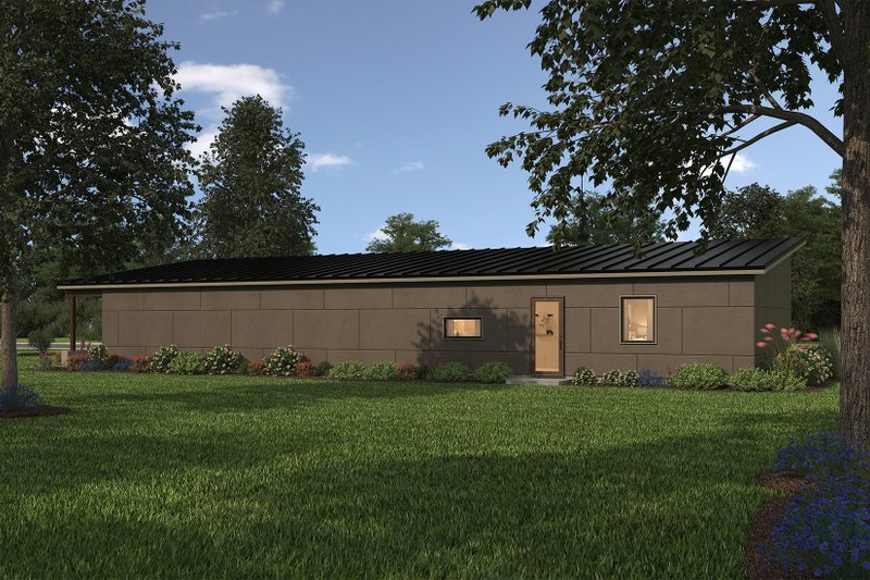 Home Plan - Exterior - Front Elevation 3 for Modern House Plan #497-57 - 3 bed, 2 bath
