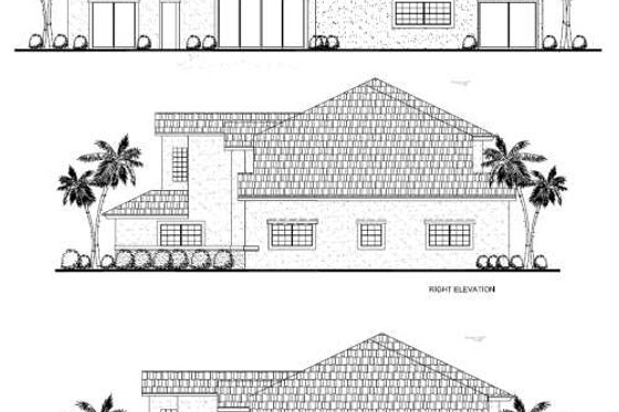 Exterior - Rear Elevation for Mediterranean House Plan #420-137 - 4 bed, 2.5 bath