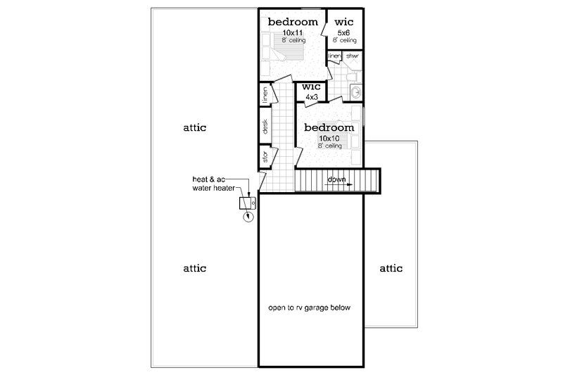House Design - Floor Plan - Upper Floor for Barndominium House Plan #45-625 - 3 bed, 2.5 bath