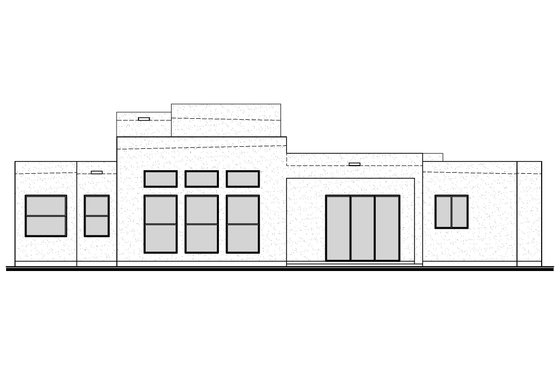 Exterior - Rear Elevation for Adobe / Southwestern House Plan #1073-31 - 4 bed, 2.5 bath