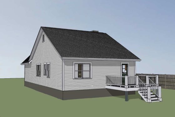 Exterior - Rear Elevation for Traditional House Plan #79-137 - 3 bed, 2 bath