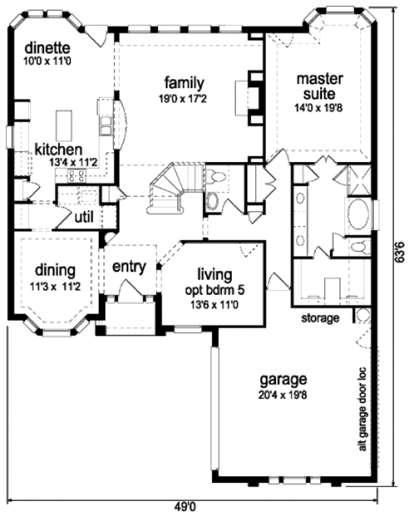 Architectural House Design - Traditional Floor Plan - Main Floor Plan #84-382