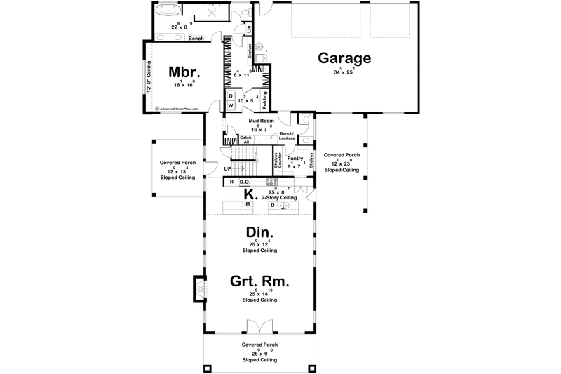 Dream House Plan - Floor Plan - Main Floor for Modern House Plan #455-456 - 4 bed, 3.5 bath