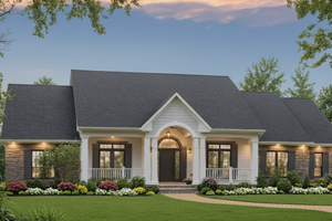 House Blueprint - Farmhouse Exterior - Front Elevation Plan #21-570