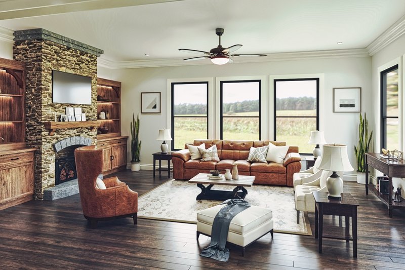 Architectural House Design - Interior - Family Room for Farmhouse House Plan #54-588 - 3 bed, 2.5 bath