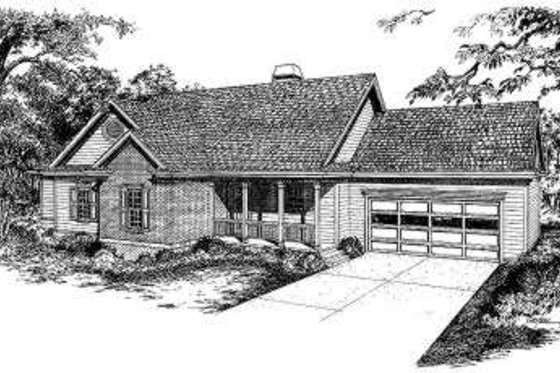 Exterior - Front Elevation for Traditional House Plan #322-119 - 3 bed, 2 bath